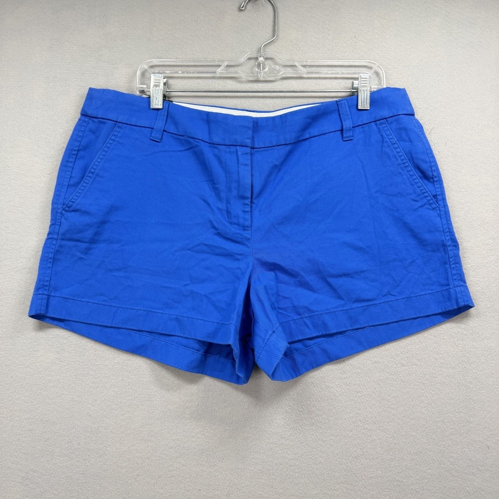 J.CREW Chino Shorts Womens 14 Royal Blue Cotton Lightweight 3.5" Preppy Comfort